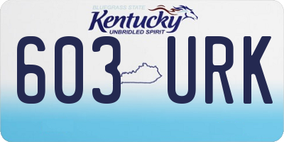 KY license plate 603URK