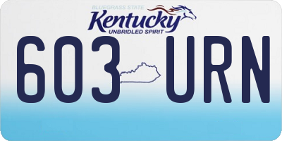 KY license plate 603URN