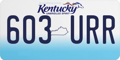 KY license plate 603URR