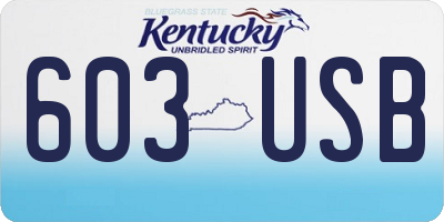 KY license plate 603USB