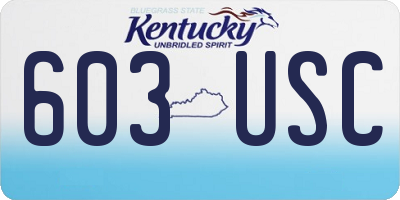 KY license plate 603USC