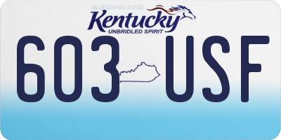 KY license plate 603USF