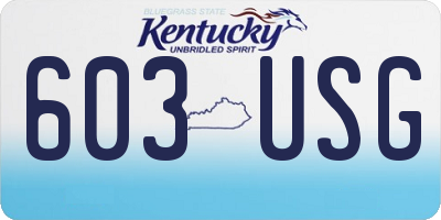 KY license plate 603USG