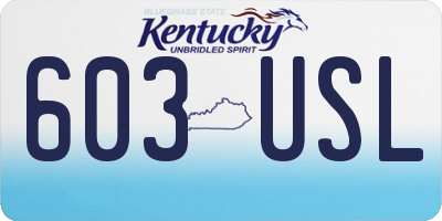 KY license plate 603USL