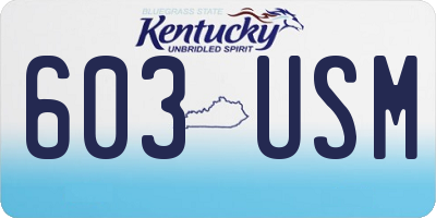 KY license plate 603USM
