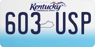 KY license plate 603USP