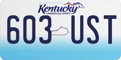 KY license plate 603UST