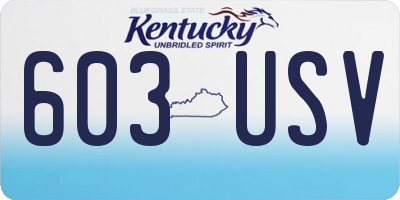 KY license plate 603USV