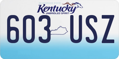 KY license plate 603USZ