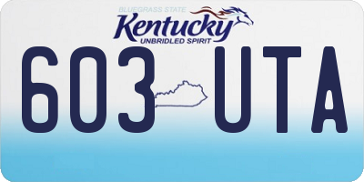 KY license plate 603UTA
