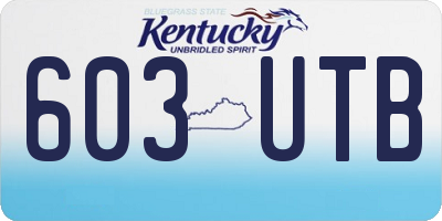 KY license plate 603UTB