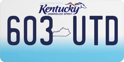 KY license plate 603UTD