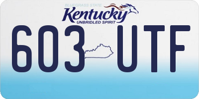 KY license plate 603UTF