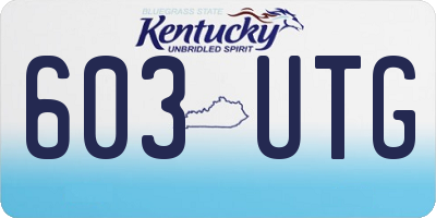 KY license plate 603UTG
