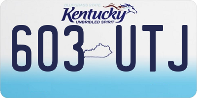 KY license plate 603UTJ