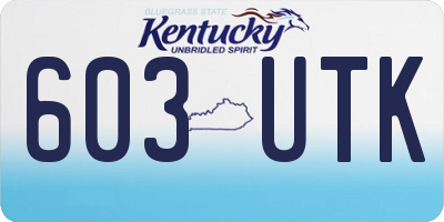 KY license plate 603UTK