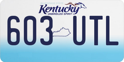 KY license plate 603UTL
