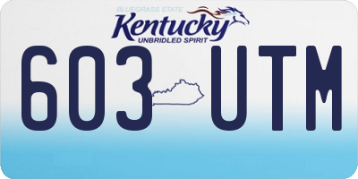KY license plate 603UTM