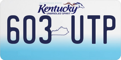 KY license plate 603UTP
