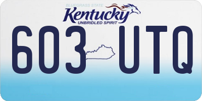 KY license plate 603UTQ
