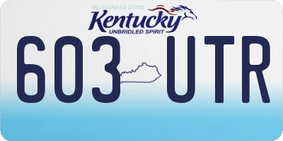 KY license plate 603UTR