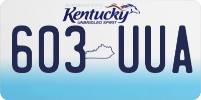KY license plate 603UUA