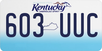 KY license plate 603UUC