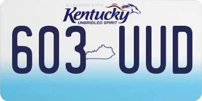 KY license plate 603UUD