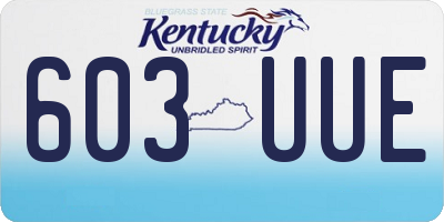 KY license plate 603UUE