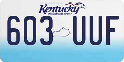 KY license plate 603UUF