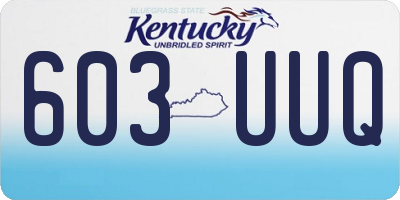 KY license plate 603UUQ