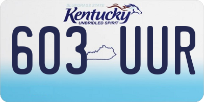 KY license plate 603UUR