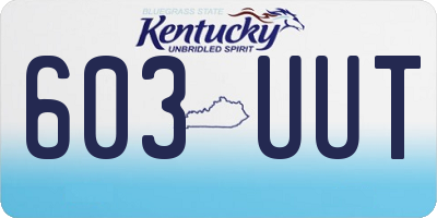 KY license plate 603UUT
