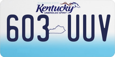 KY license plate 603UUV