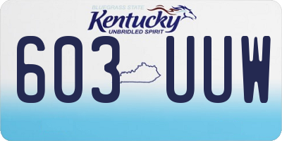 KY license plate 603UUW