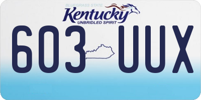 KY license plate 603UUX
