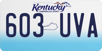 KY license plate 603UVA