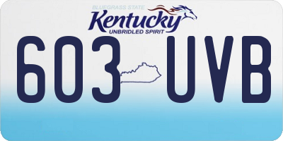 KY license plate 603UVB