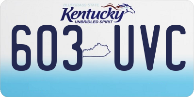 KY license plate 603UVC