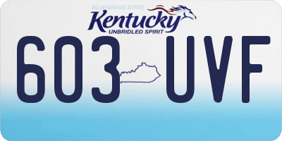 KY license plate 603UVF