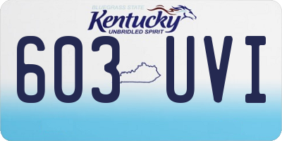 KY license plate 603UVI