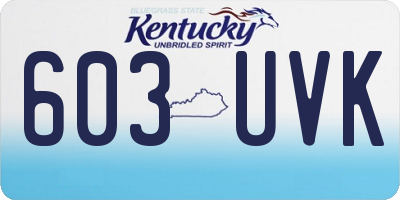 KY license plate 603UVK