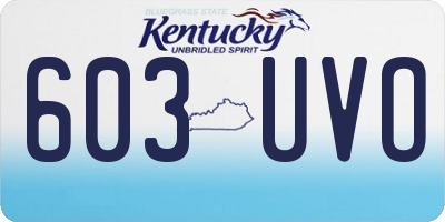 KY license plate 603UVO