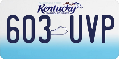 KY license plate 603UVP
