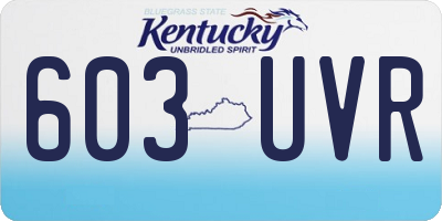 KY license plate 603UVR