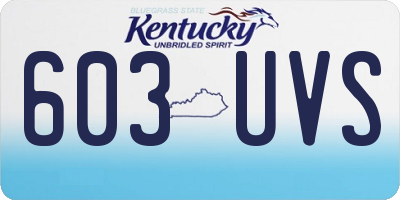 KY license plate 603UVS