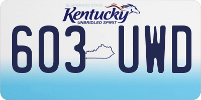 KY license plate 603UWD