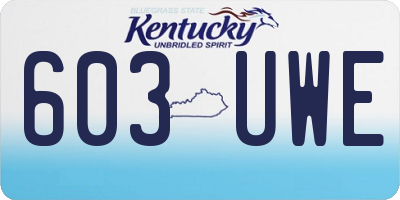 KY license plate 603UWE