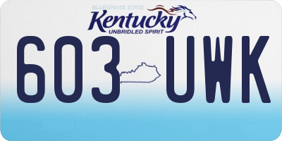 KY license plate 603UWK