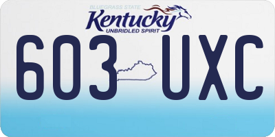 KY license plate 603UXC